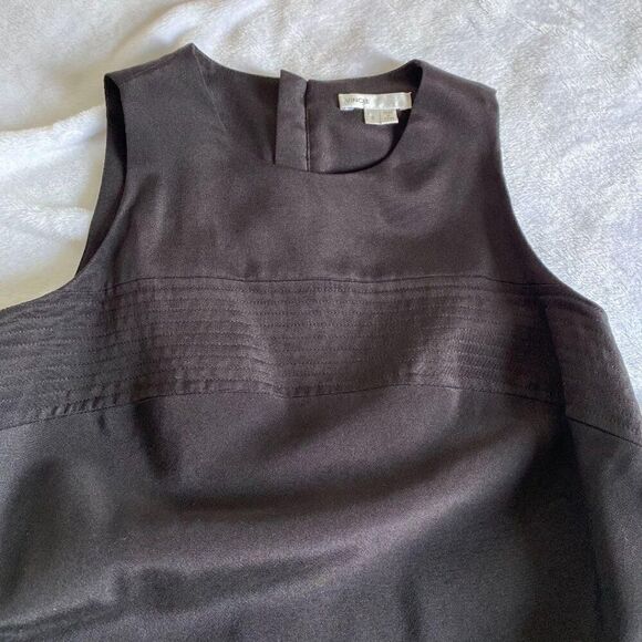 Vince  Mini Black Dress Crew Neck Sleeveless Size 8 - Picture 9 of 12
